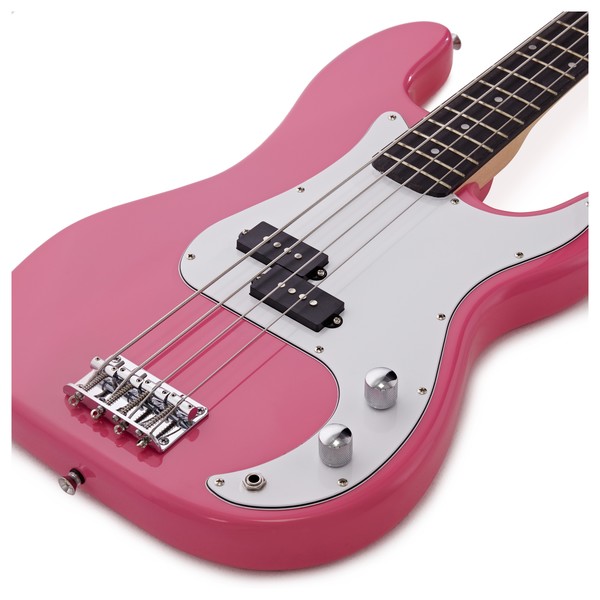 LA Bass Guitar Pink, 15W Bass Amp Pack