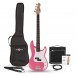 LA Bassgitarre, Pink mit 15W-Verstärker und Zubehör