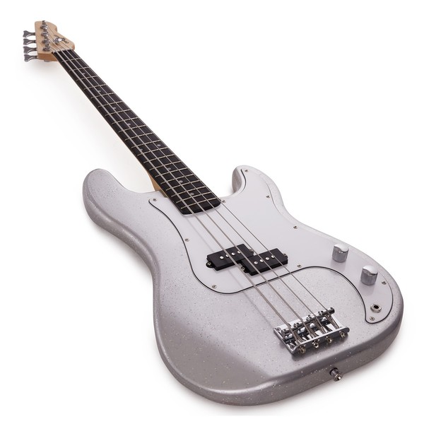 LA Bass Guitar Silver Flake, 15W Bass Amp Pack