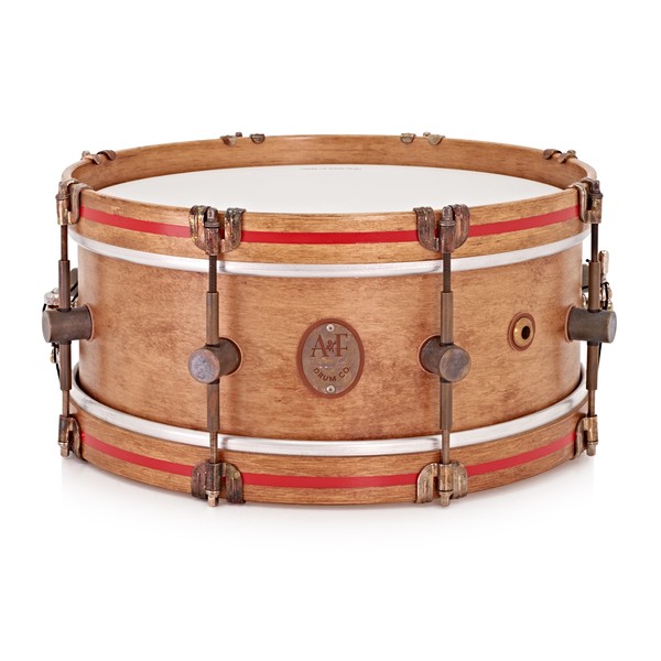 A&F Drum Co. 14'' x 5.5'' Steam Bent Maple Snare Drum, Rum Stain