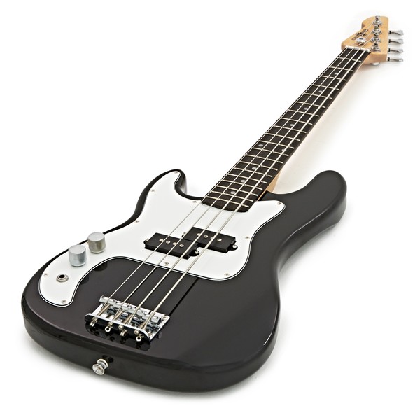 3/4 LA Left Handed Bass Guitar by Gear4music, Black