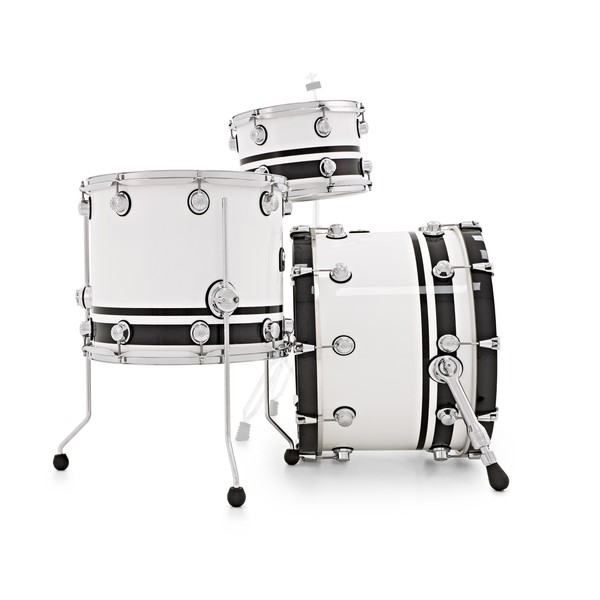 Natal Café Racer 20'' 3pc Shell Pack, White w/ Black Sparkle Split
