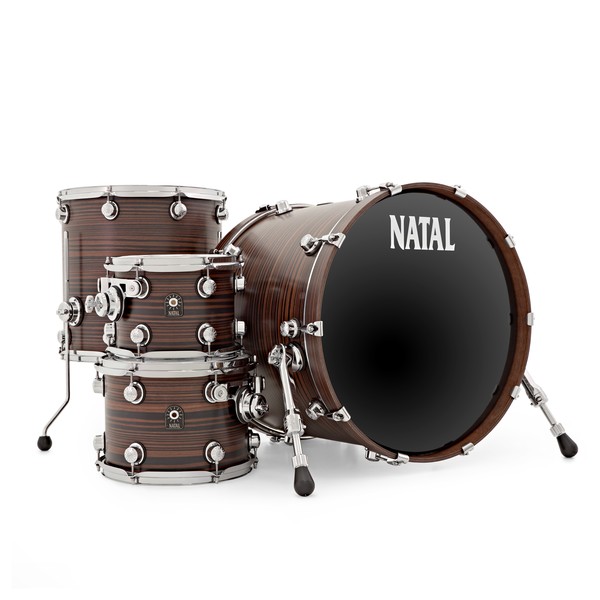 Natal Café Racer 22'' 4pc Shell Pack, Ebony Pinstripe Veneer