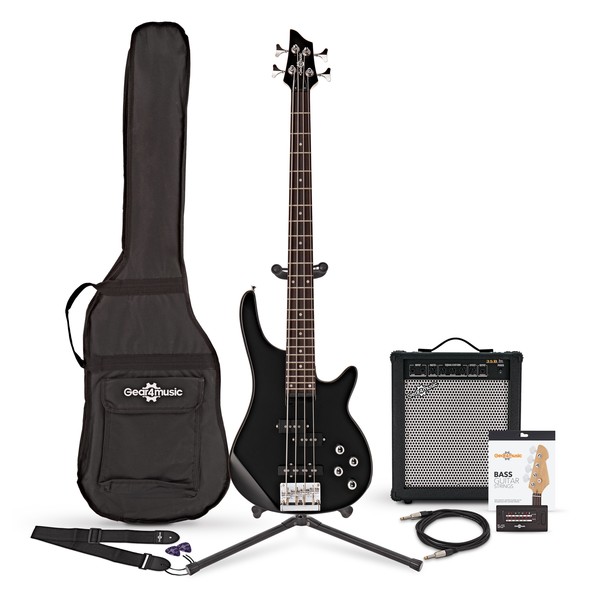 Chicago Bass Guitar + 35W Amp Pack, Black