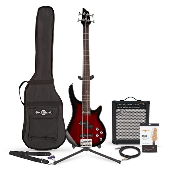 Chicago Bass Guitar + 35W Amp Pack, Trans Red Burst