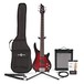 Chicago 5 String Trans Red Bass Guitar + 35W Amp Pack by Gear4music