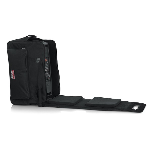 Gator GPA-712LG 12'' Portable Speaker Bag with Wheels, Open