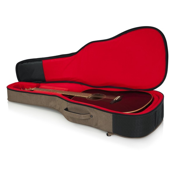 Gator GT-ACOUSTIC-TAN Transit Series Acoustic Guitar Bag, Open