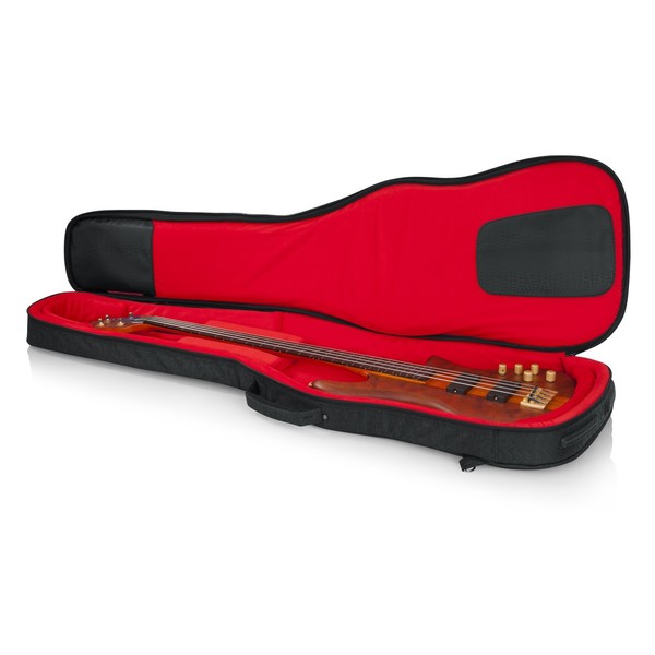 Gator GT-BASS-BLK Transit Series Bass Guitar Bag, Open