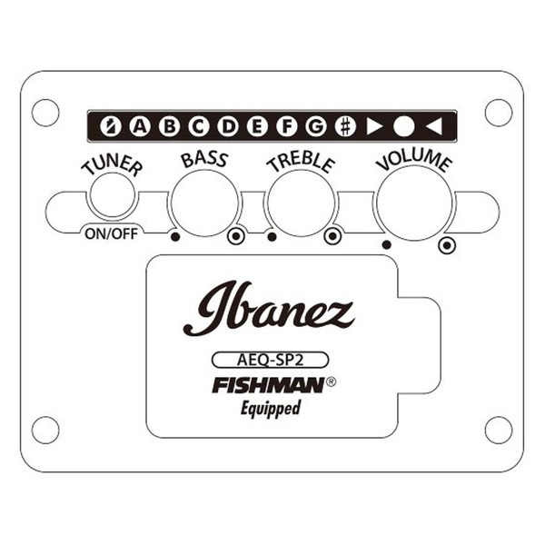 Ibanez AW54CE Artwood, Open-Pore Natural preamp controls