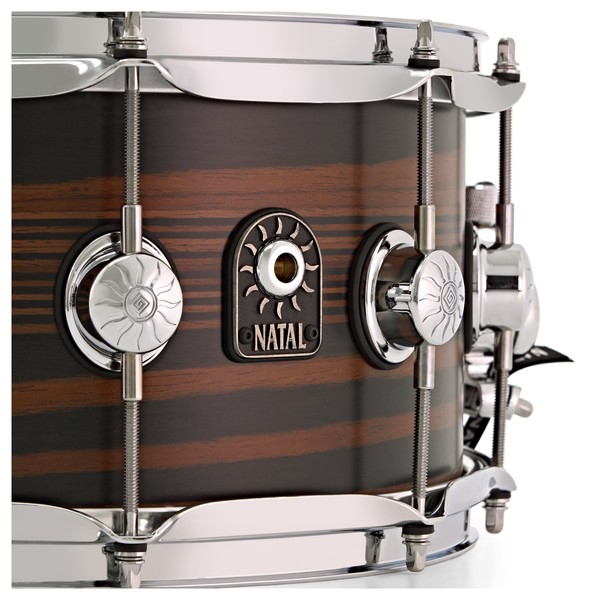 Natal Café Racer 14'' x 6.5'' Snare Drum, Ebony Pinstripe Veneer