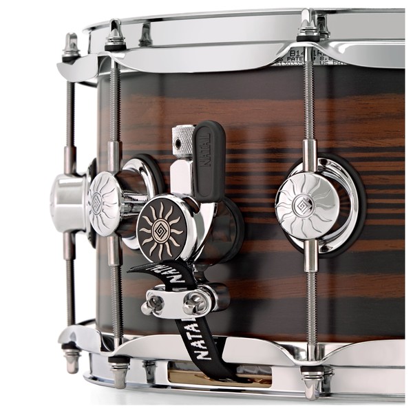 Natal Café Racer 14'' x 6.5'' Snare Drum, Ebony Pinstripe Veneer