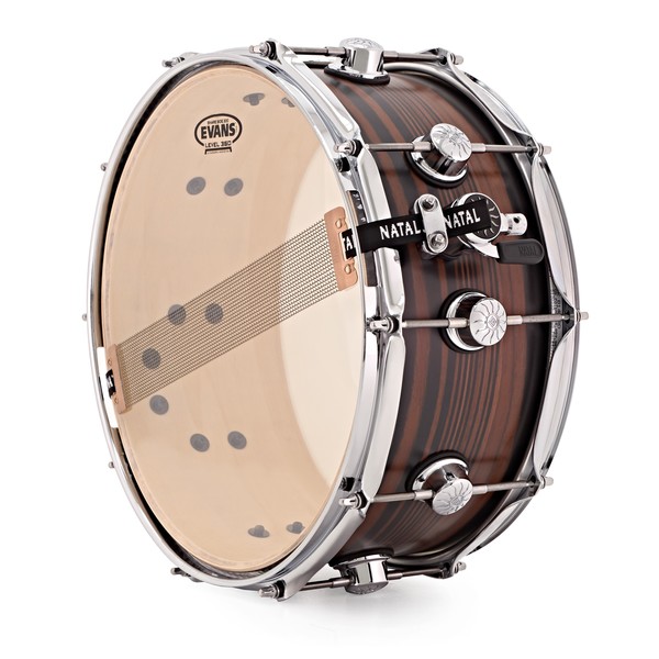 Natal Café Racer 14'' x 6.5'' Snare Drum, Ebony Pinstripe Veneer