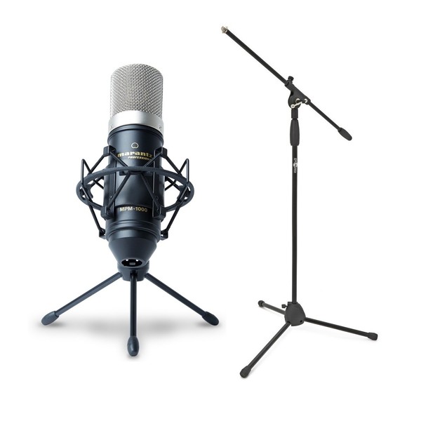 Marantz MPM-1000 Condenser Microphone With Boom Stand - Bundle