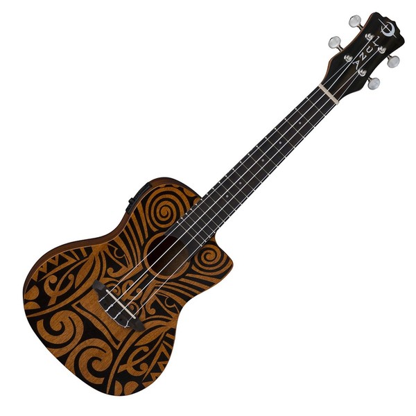 Luna Uke Tribal Concert CAW Mah W/Preamp