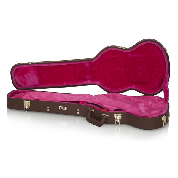 Gator GW-SG-BROWN Deluxe Electric Guitar Case, Interior with Cover