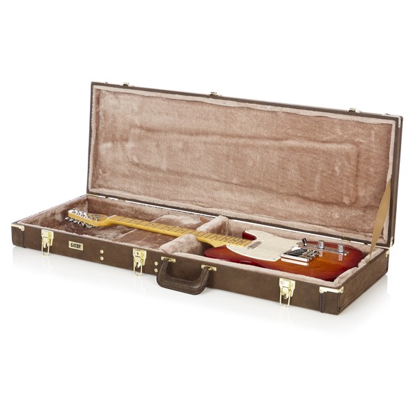 Gator GW-ELECT-VIN Deluxe Electric Guitar Case, Open