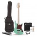 LA II Bass Guitar Seafoam Green, 15W Bass Amp Pack