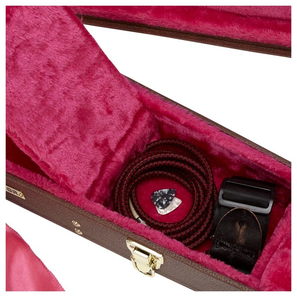 Gator GW-335-BROWN Deluxe Semi-Hollow Electric Guitar Case, Storage Compartment