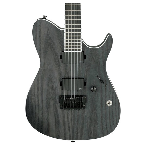 Ibanez FRIX6FEAH Iron Label 2018, Charcoal Stained Flat front close up