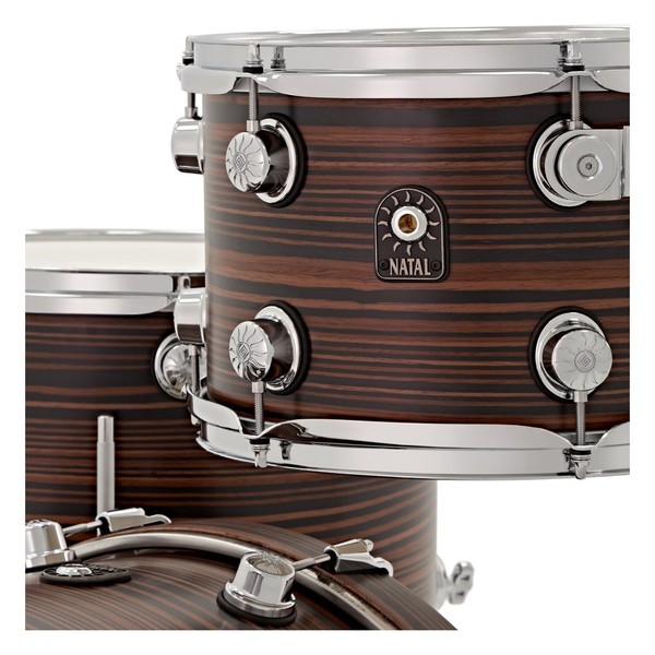 Natal Café Racer 18'' 3pc Shell Pack, Ebony Pinstripe Veneer