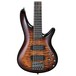 Ibanez SR405EQM 5 String Bass 2018, Dragon Eye Burst front close up view