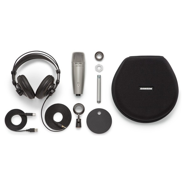 Samson CO1U USB Recording and Podcasting Pack - Microphone, Headphones, and Accessories