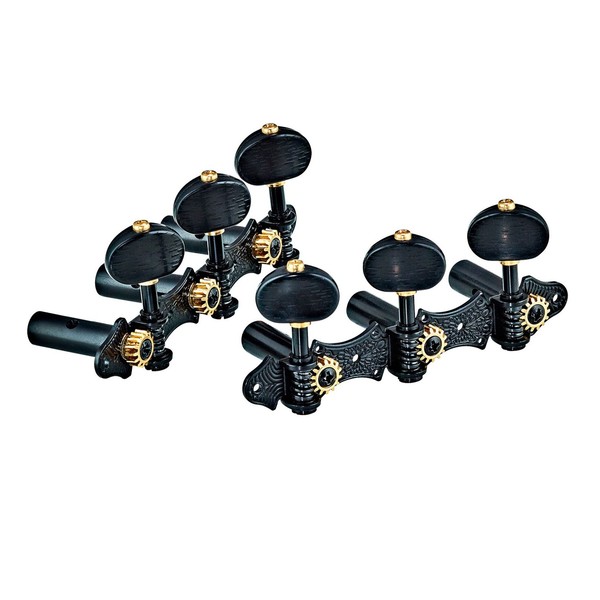 Ortega OTMDLX-BKBK Baseplate Tuning Machines, Black