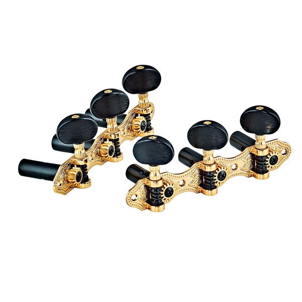 Ortega OTMDLX-GOBK Baseplate Tuning Machines, Gold/Black