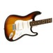 Squier Vintage Modified Stratocaster, 3 Tone Sunburst front angled view close up