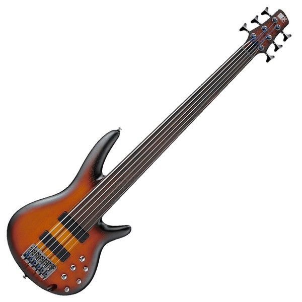 Ibanez SRF706 6 String Fretless Bass 2018, Brown Burst Flat - Main