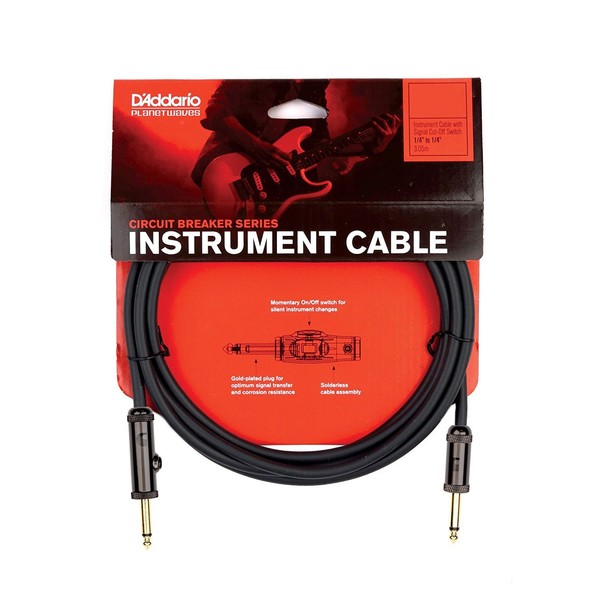 D'Addario Circuit Breaker 1/4" Instrument Cable, 10ft