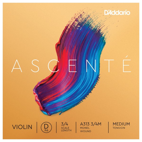 D'Addario Ascenté Violin D String, 3/4 Size, Medium 