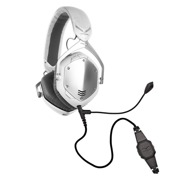 V-Moda Crossfade Wireless Gaming Headset, White Silver - Bundle
