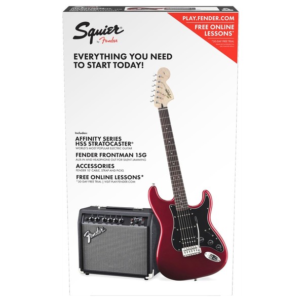 Squier Affinity Series Stratocaster HSS Pack, Candy Apple Red