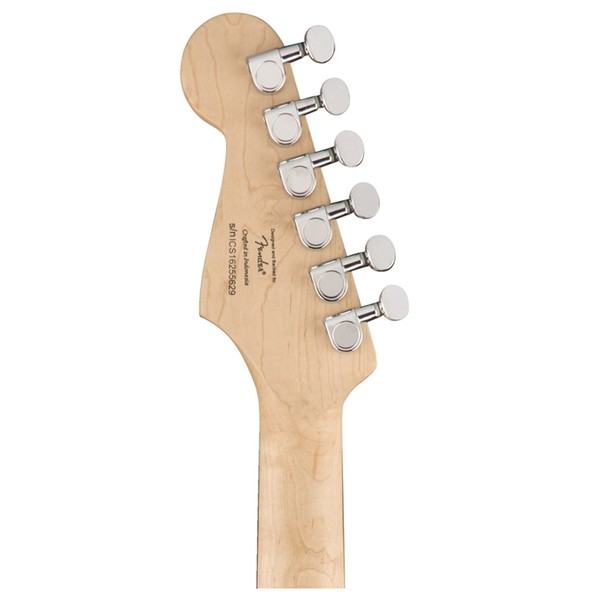 Squier Mini Stratocaster 3/4 Size, Black headstock rear view