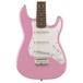 Squier Mini Stratocaster 3/4 Size, Pink front close up view