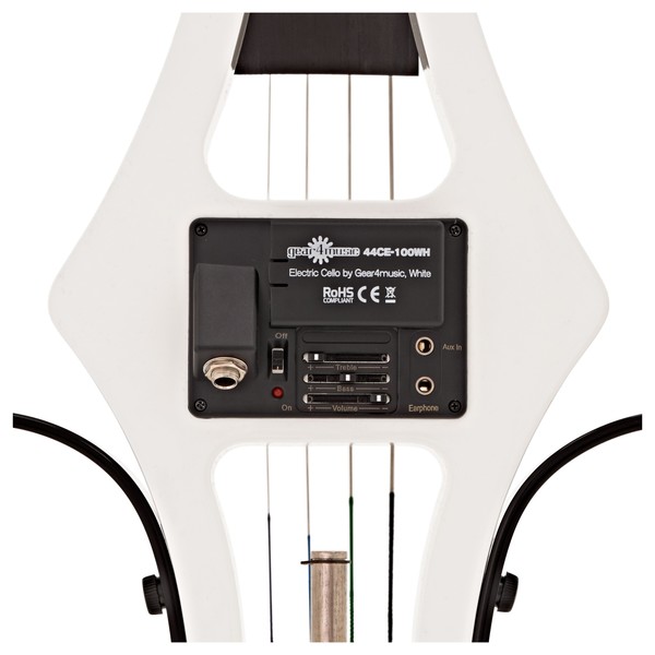 4/4 Size Electric Cello by Gear4music, White