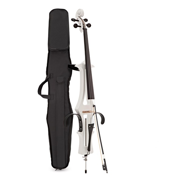 4/4 Size Electric Cello by Gear4music, White