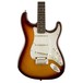 Squier Standard Stratocaster FMT, Amber Transparent front view close up