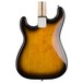 Squier Bullet Stratocaster HT, Brown Sunburst rear close up view