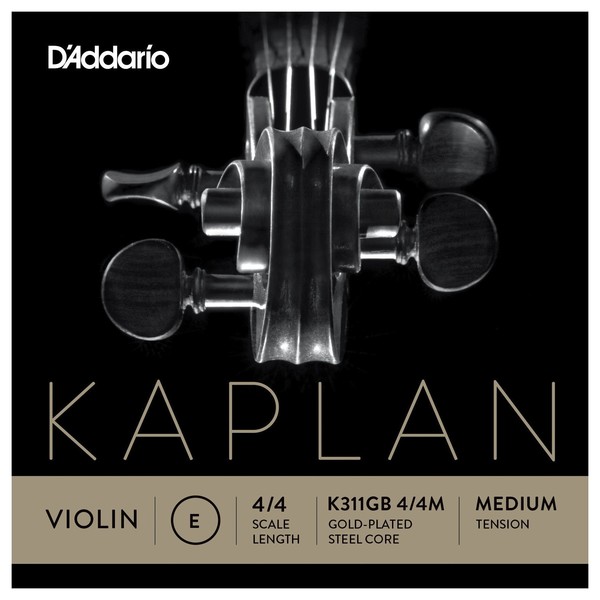 D'Addario Kaplan Gold-Plated, Violin E String, 4/4 Size, Medium 