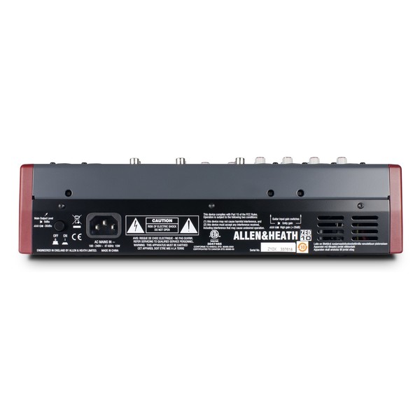 Allen and Heath ZED-10 USB Compact Stereo Mixer - Back