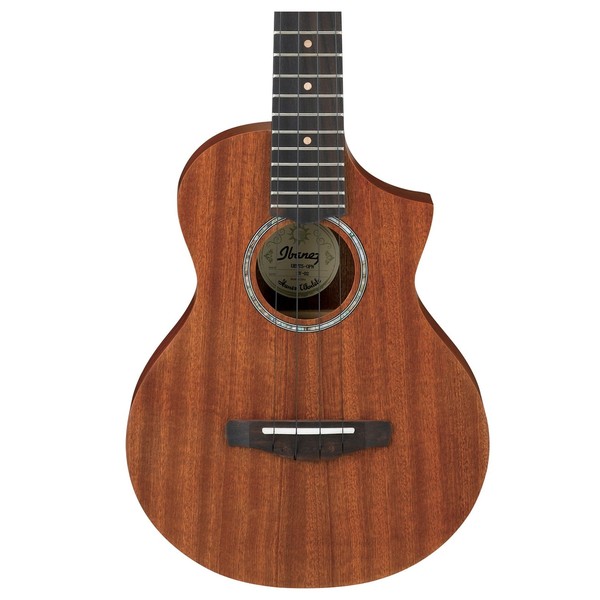Ibanez UEWT5 Tenor Ukulele 2018, Open Pure Natural front close up view