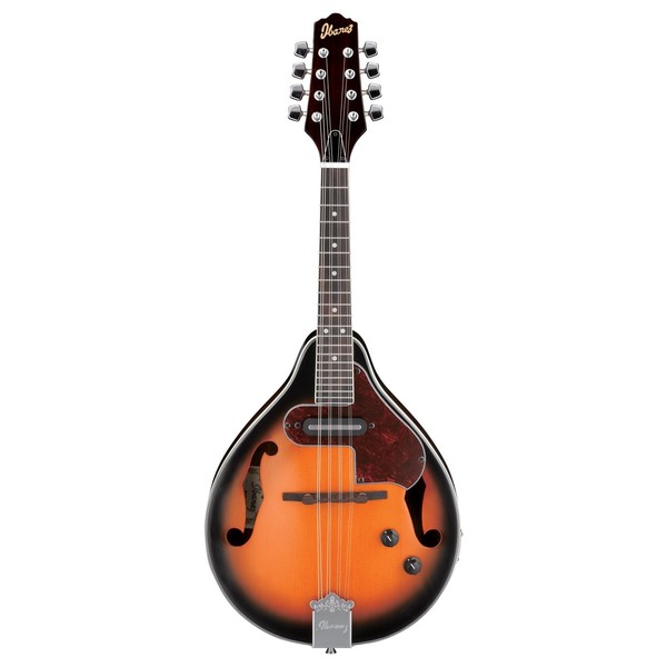 Ibanez M510E Electro Acoustic Mandolin 2018, Brown Sunburst front view