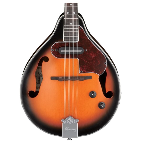 Ibanez M510E Electro Acoustic Mandolin 2018, Brown Sunburst front close up