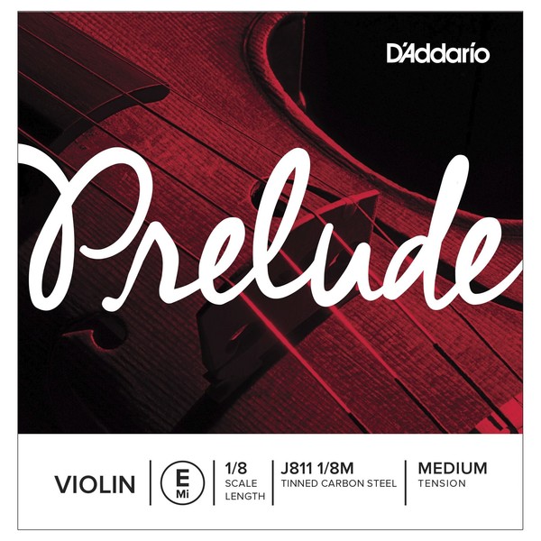 D'Addario Prelude Violin E String, 1/8 Size, Medium 