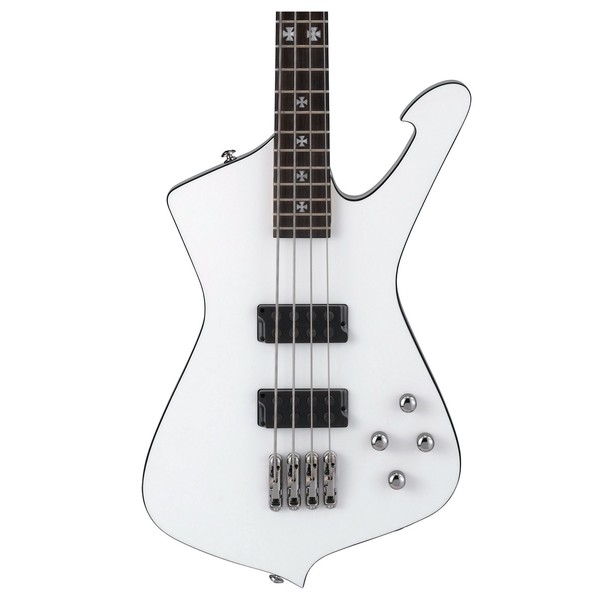 Ibanez SDB3 Sharlee D'Angelo Bass 2018, Pearl White front close up view