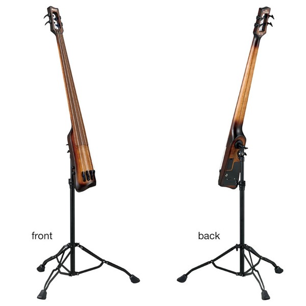 Ibanez UB804 Fretless Bass, Mahogany Oil Burst stand