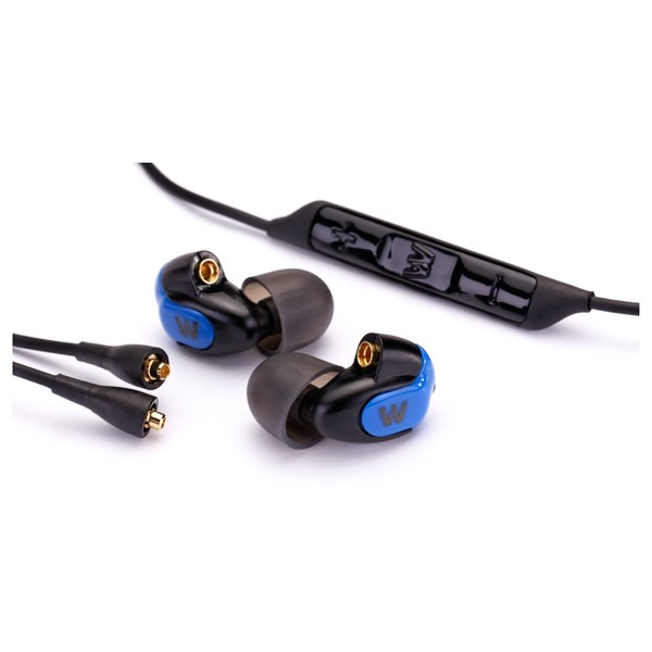 W10 Earphones, Black - Blue Accent